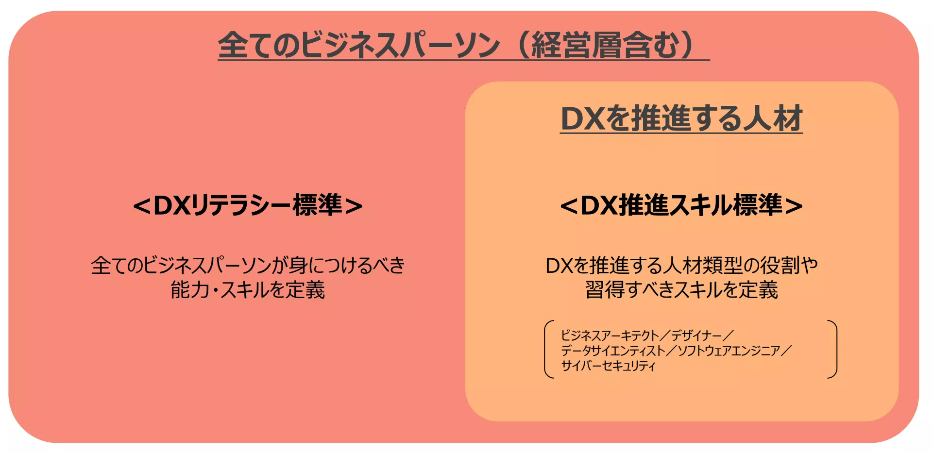 デジタルスキル標準で対象とする人材（経済産業省提供）